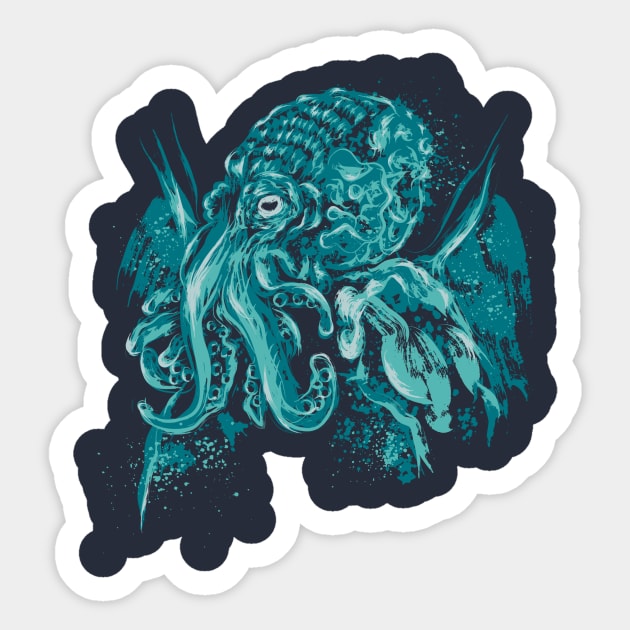 A God beyond the Sea Sticker by DrMonekers